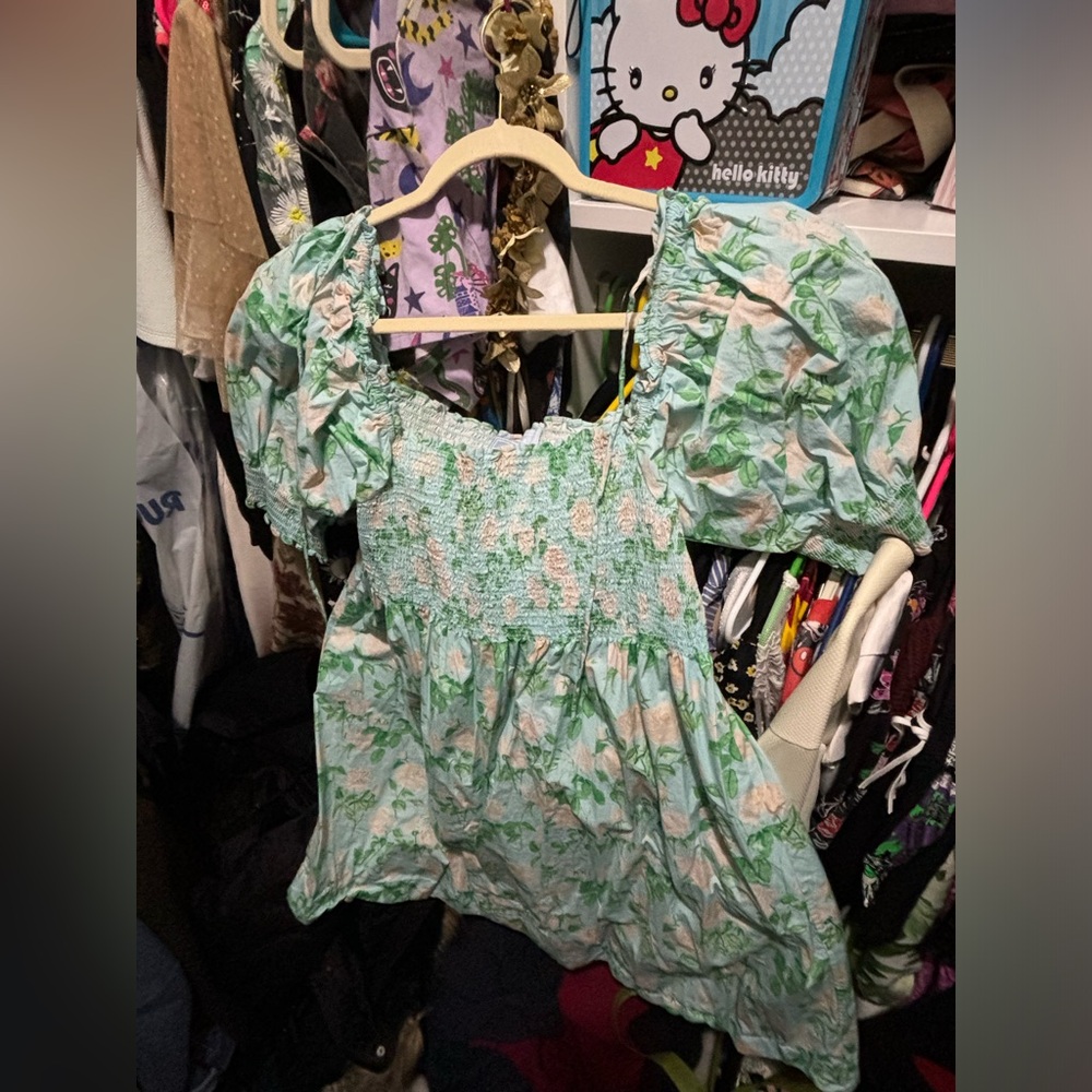 Athena Nap Dress - Blue Roses Poplin × 1 - Picture 3 of 7